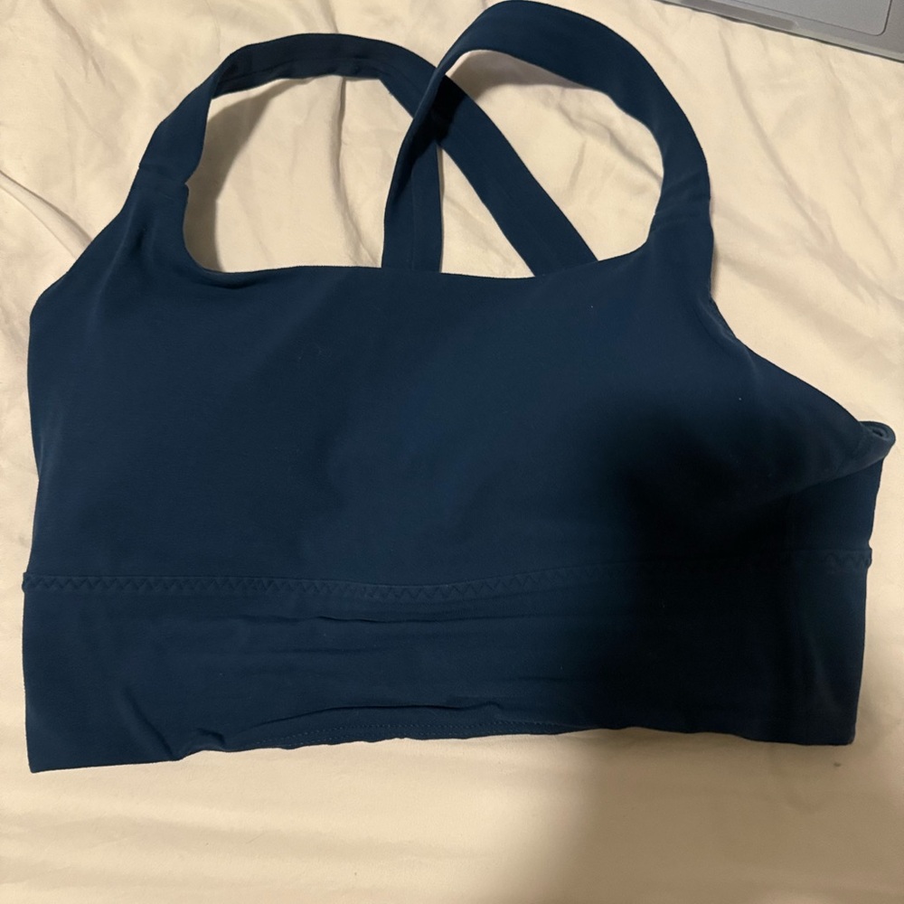 Athleta Sports Bra Women’s Size 6 | Blue Crisscross Back EUC